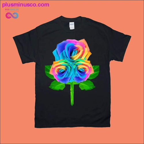 Plus Minus Co Colorful Flower Top Casual O-Neck T-Shirts