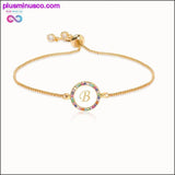 Plus Minus Co Colorful Rainbow Zircon 26 Letter Bracelet for Women, view 3