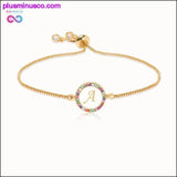 Plus Minus Co Colorful Rainbow Zircon 26 Letter Bracelet for Women, view 4