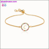 Plus Minus Co Colorful Rainbow Zircon 26 Letter Bracelet for Women, view 6