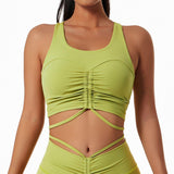 Plus Minus Co Comfortable Bra Sexy Yoga I-Shaped Vest Drawstring, view 4