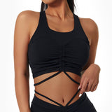 Plus Minus Co Comfortable Bra Sexy Yoga I-Shaped Vest Drawstring, view 5