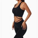 Plus Minus Co Comfortable Bra Sexy Yoga I-Shaped Vest Drawstring, view 6