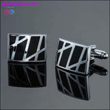 Plus Minus Co Copper quality enamel square stripes gold silver black, view 3