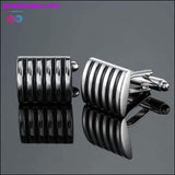 Plus Minus Co Copper quality enamel square stripes gold silver black, view 4