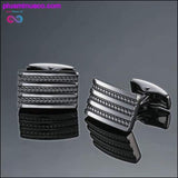 Plus Minus Co Copper quality enamel square stripes gold silver black, view 6