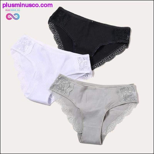 Plus Minus Co Cotton Panty 3Pcs/lot Solid Women's Panties Comfort