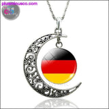 Plus Minus Co Country Flag Crescent Moon Necklace Women Fashion Glass Dome, view 3