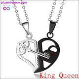 Plus Minus Co Couple Necklace Heart 2 pcs Key Locket Dad Mom Love you, view 3