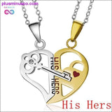 Plus Minus Co Couple Necklace Heart 2 pcs Key Locket Dad Mom Love you, view 5