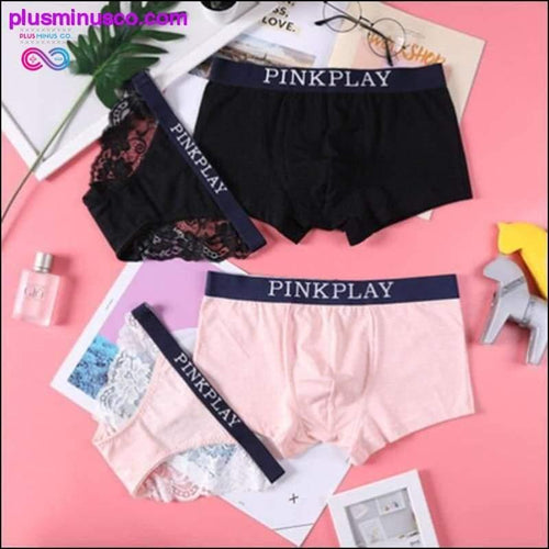 Plus Minus Co Couple Underwear, Sexy Cotton Panties for Women and Men, cute couples gift, novelty gift for him and her, cute funny underwear