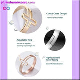 Plus Minus Co Cross Adjustable Rings Christian Religious Stainless Steel, view 2
