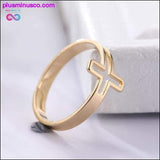 Plus Minus Co Cross Adjustable Rings Christian Religious Stainless Steel, view 3