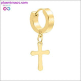 Plus Minus Co Cross Pendant Earrings For Mens Womens Punk Rock Style, view 4