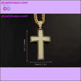 Plus Minus Co Cross Pendant Gold/Silver Color Rhinestones Vintage Crystal, view 3