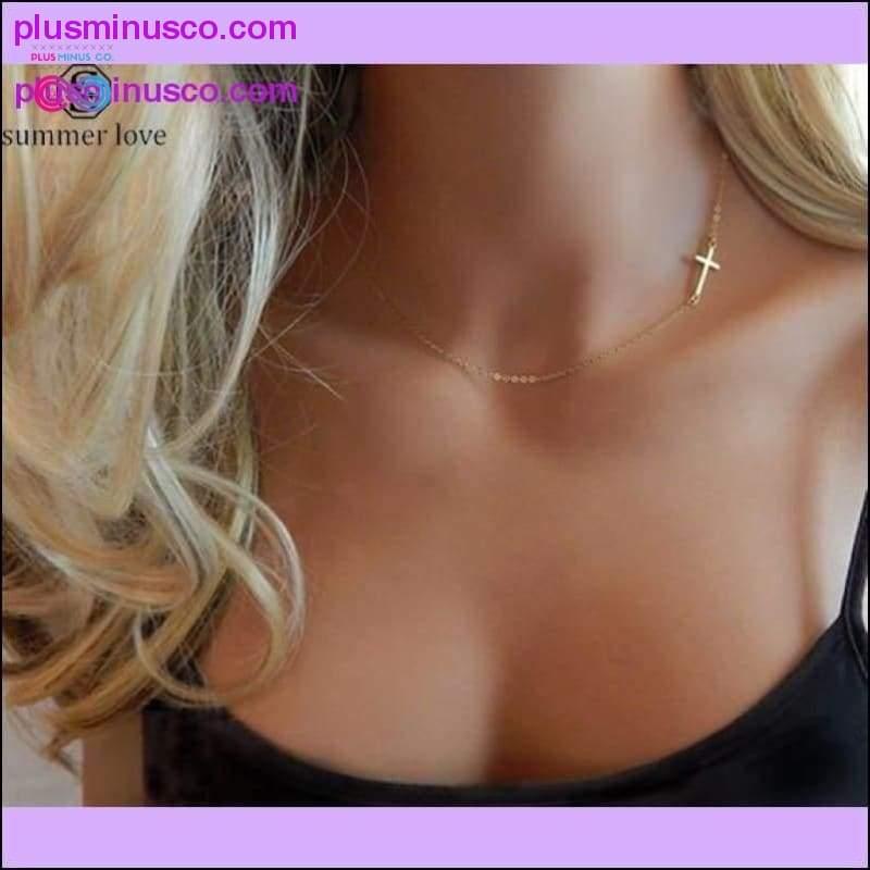 Plus Minus Co Cross Pendant Unusex Stainless Steel Necklace