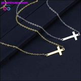Plus Minus Co Cross Pendant Unusex Stainless Steel Necklace, view 2