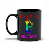 Plus Minus Co Crypto Millionaire Black Mugs, Cryptocurrency Coffee Cup Crypto Meme Mugs Gift, view 2