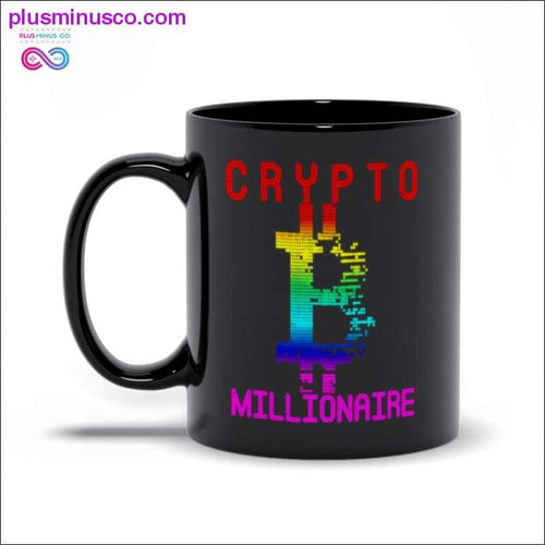 Plus Minus Co CRYPTO Millionaire Black Mugs