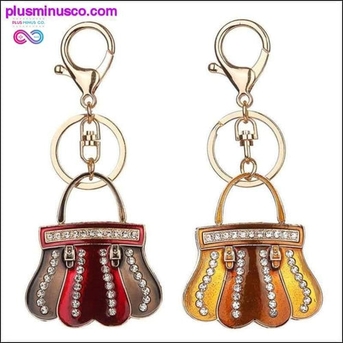 Plus Minus Co Crystal Handbag Charms Purse Key Chain Ring