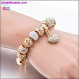 Plus Minus Co Crystal Heart Charm Bracelets&Bangles Gold Bracelets For, view 4