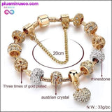 Plus Minus Co Crystal Heart Charm Bracelets&Bangles Gold Bracelets For, view 5