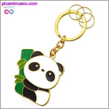 Plus Minus Co Cute Bamboo Panda Keychain with Rings For Men & Women Gold, view 2