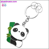 Plus Minus Co Cute Bamboo Panda Keychain with Rings For Men & Women Gold, view 3