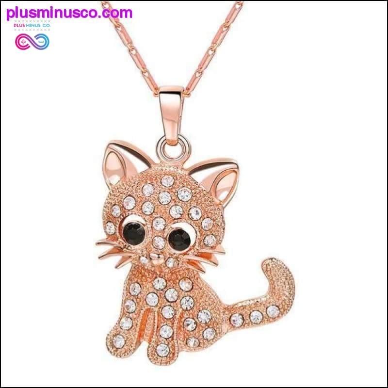 Plus Minus Co Cute Cat Necklace and Pendant with Gold/Silver/Rose Color