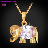Plus Minus Co Zirconia Elephant Crystal Necklace and Pendant For Women, view 2