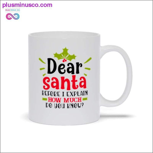 Plus Minus Co Dear Santa, Before I Explain, How Much Do You Know Mugs