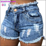 Plus Minus Co Denim Shorts Women's Fashion Pocket Jeans Women's High Waist, view 4