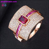 Plus Minus Co Design Luxury Statement Stackable Zirconia Ring For Women Wedding, view 6
