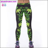 Plus Minus Co Digital Print Leaf Weeds Fitness Leggings, view 2