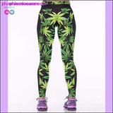 Plus Minus Co Digital Print Leaf Weeds Fitness Leggings, view 3