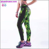 Plus Minus Co Digital Print Leaf Weeds Fitness Leggings, view 4