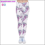 Plus Minus Co Digital Printed Pink White Unicorn Leggings ||, view 2