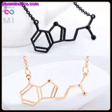 Plus Minus Co DMT Chemical Molecule Structure Necklace, view 2