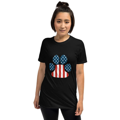 Plus Minus Co Dog Paw USA Flag Unisex T-Shirt
