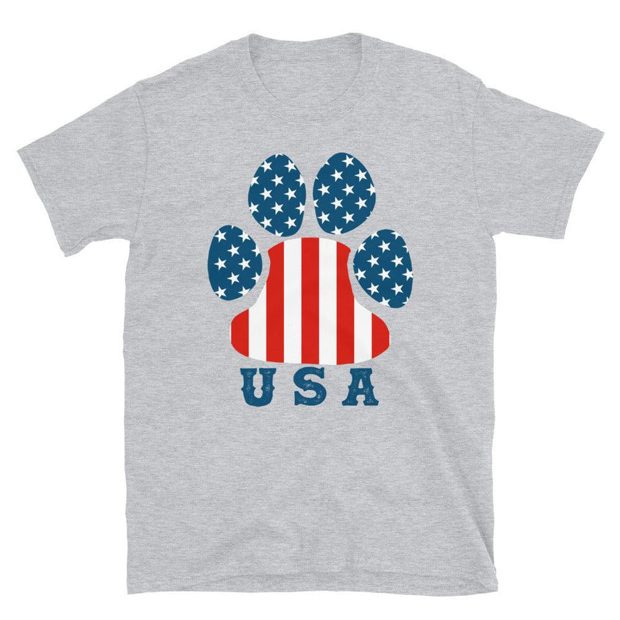 Plus Minus Co dog paw usa flag