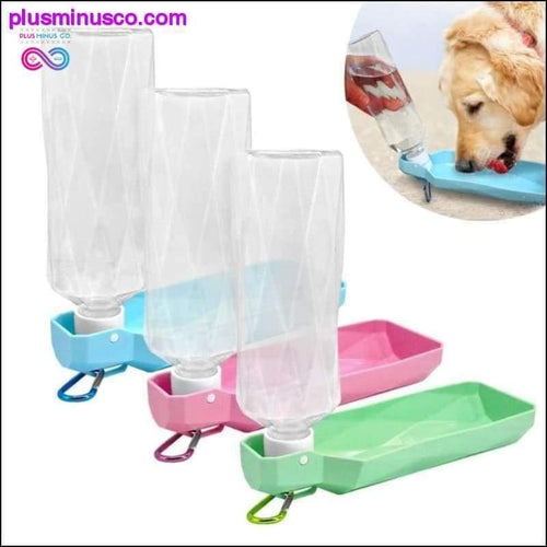 Plus Minus Co Dog Travel Water Bottle Dispenser Foldable Plastic Dog Cat