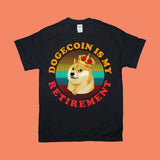 Plus Minus Co Dogecoin Is My Retirement | 7 Colors Dots | Retro Sunset| Funny Doge Coin Crypto Tee,Memecoin Shiba Inu Dog Cryptocurrency, Dogecoin To Moon, view 4