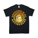 Plus Minus Co Dogecoin Is My Retirement | Spiral Dots | Retro Sunset T-Shirts, Dogecoin To The Moon, view 2