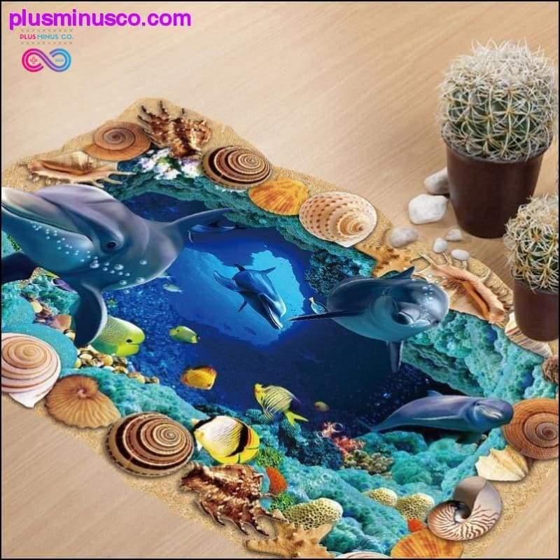 Plus Minus Co Dolphin Undersea Caves Floor 3D Sticker Wall Sticker 60*90CM