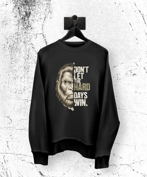 Plus Minus Co Don't Let the Hard Days Win T-Shirt Inspirational Quote Tee for Motivation