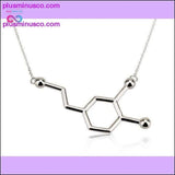 Plus Minus Co Dopamine Molecule Elegant Long Chain Small Pendant Unisex, view 2