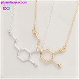 Plus Minus Co Dopamine Molecule Elegant Long Chain Small Pendant Unisex, view 3