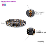 Plus Minus Co Double Hematite Tiger's Eye Bracelets Men Tiger Eye &, view 2