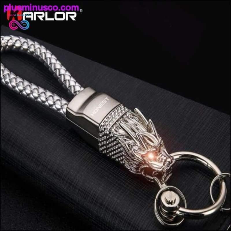 Plus Minus Co Dragon Head Model Weave Keychain Key Holder Zinc Alloy