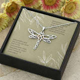 Plus Minus Co Dragonfly Necklace Pendant | Spiritual Meaning Gift for Daughter, Woman Jewelry | Silver Warrior Necklace Items | Large Libelle Items Gifts, view 2